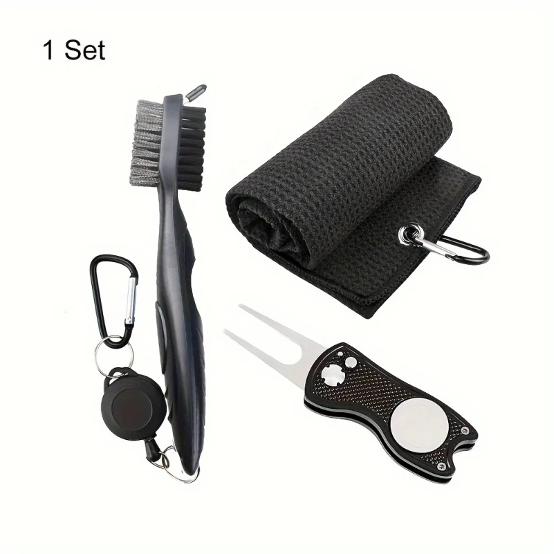 Golf Towel Waffle - 1 serviette de golf noire en