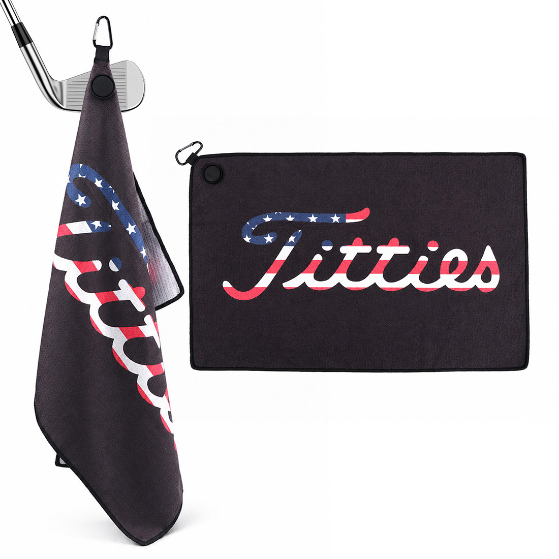Golf Towel Waffle - Serviette de golf magnétique avec drapeau
